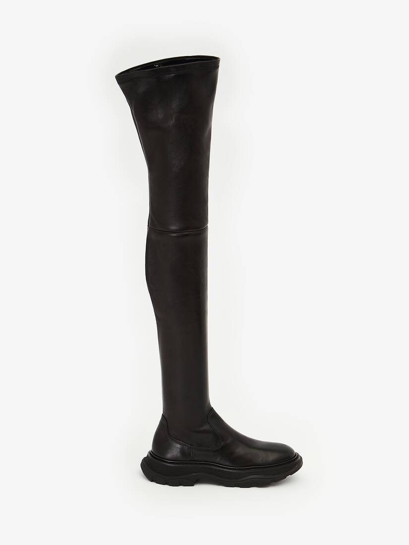 Botas Alexander McQueen Thigh-High Tread Mujer - Negros - Mexico 957-LNSTCB